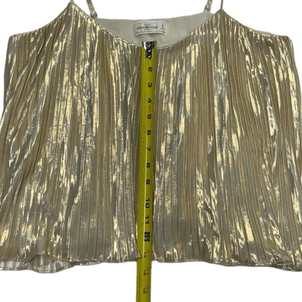 Abercrombie & Fitch size medium gold colored tank top blouse w adjustable straps - Picture 6 of 9
